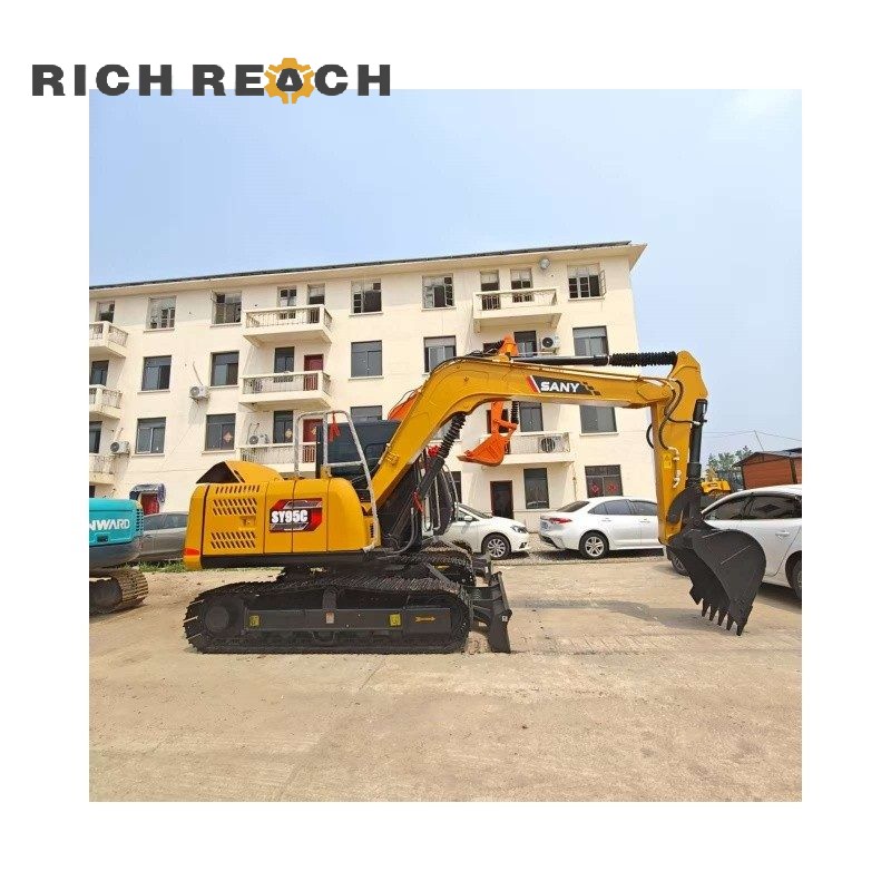 Counterweight and rear view of a 2025 SANY 95C excavator, low hours, priced at $20,833